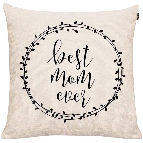 NEW GTEXT Best Mom Ever Beige Pillowcase Cushion Cover Size 18 x 18 - Picture 2 of 3
